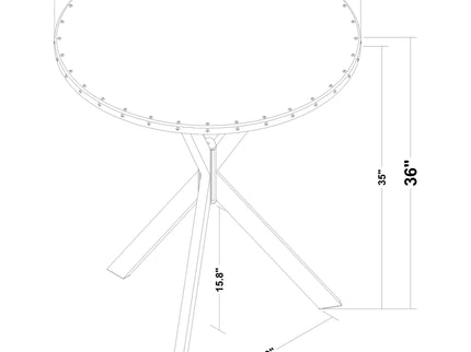 Fitz - Round Bistro Bar Table With X Base - Silver