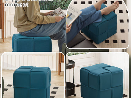 Modern Ottoman Foot Rest With Woven Design
