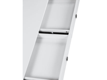 Serrano - 2 Drawer Writing Desk With Polished And Tempered Glass Hutch - Glossy White