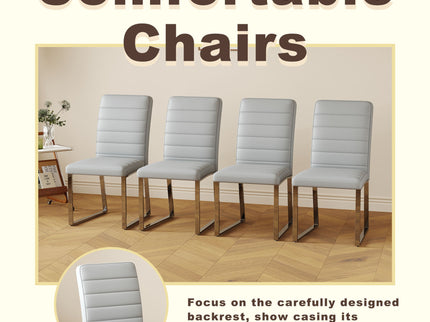 Oversized Dining Chairs (Set of 4) - Light Gray
