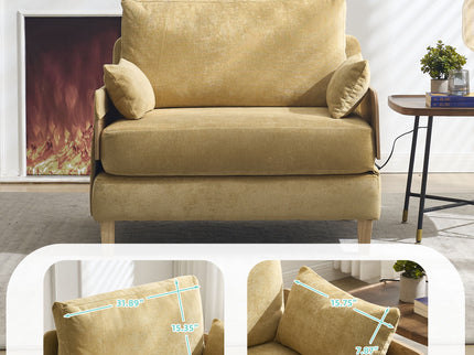 Mid Century Modern Foldable Sofa Bed, 3 In 1 Convertible Sleeper With 3 Pillows