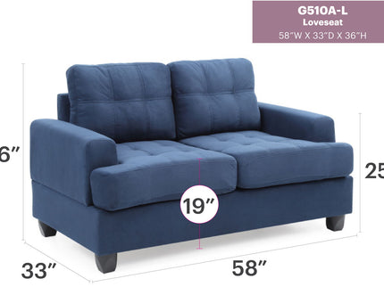 Stylish Transitional Loveseat For Two