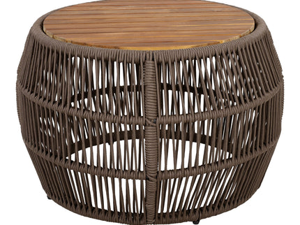 Round Side Table With Rope Frame