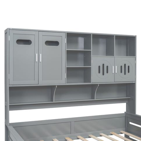 Daybed With All-In-One Cabinet And Shelf