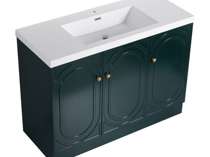 Contemporary Freestanding Bathroom Vanity With Resin Sink & Soft-Close Cabinet Doors