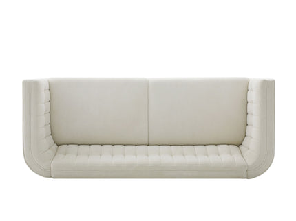 Modern 3 Seater Sofa, Upholstered Couch With Curved Armrests