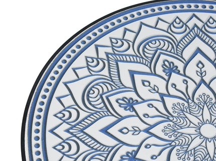 Outdoor Round Side Table With Mosaic Style Top And Curved Iron Legs