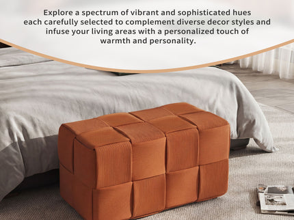 Modern Ottoman Foot Rest With Woven Design