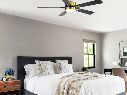 Reversible DC Motor Ceiling Fan With Dimmable LED Light For Living Room