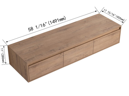 Modern Minimalist Bathroom Cabinet With Soft Close Drawers And Floating Mounting Design