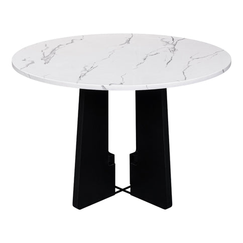 5 Piece Round Dining Table Set, Modern Dining Table And 4 Upholstered Chairs For Dining Room