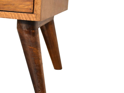 4 Drawer Multi Bedside Table - Chestnut