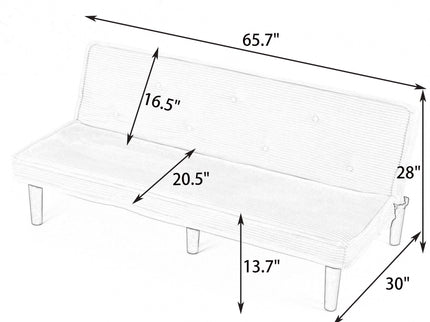 Versatile Sofa Bed With Solid Wood Frame