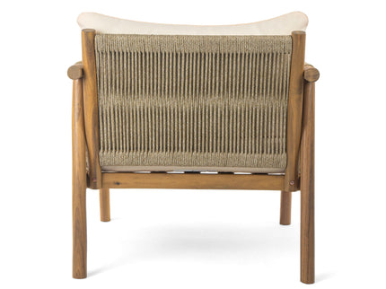 Modern Outdoor Woven Lounge Chair With Solid Frame And Cushions