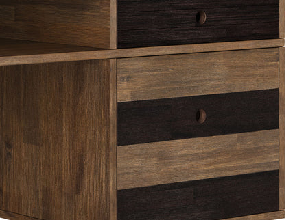 Clarkson - Desk With Side Drawers - Rustic Natural Aged Brown