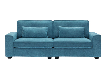 Modern Fabric Sofa With Cushions, Sleek Arm Design