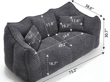 Comfortable Dual Beanbag Chair With High Resilience Foam Core For 2 People