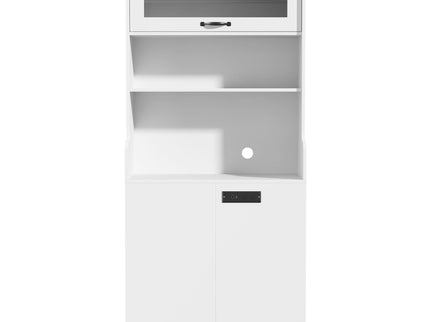 Pantry Cabinet With Hydraulic Flip Top And USB Charging Port