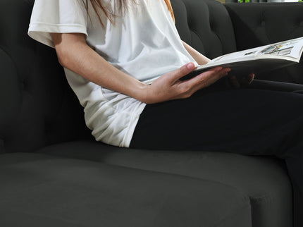 Upholstered Couch Sofa With Button Tufting For Living Room