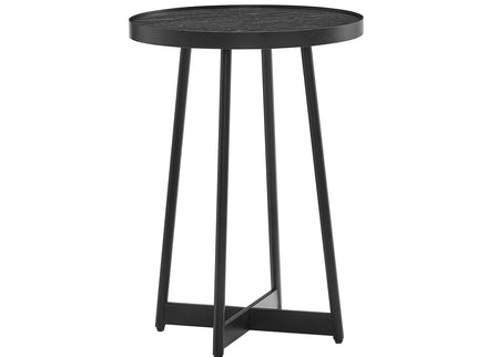 Ranlo - Round Accent Table With Geometric Legs - Black