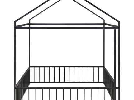 Metal Bed House Bed Frame With Fence