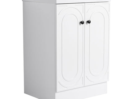 Contemporary Freestanding Bathroom Vanity With Resin Sink & Soft-Close Cabinet Doors