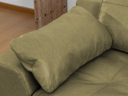 L - Shaped Modular 2 Seater Sofa With Movable Ottoman And High Density Sponge Cushions For Living Room