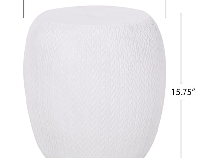 Outdoor Lightweight, Concrete Side Table - Antique White
