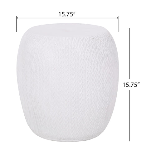 Outdoor Lightweight, Concrete Side Table - Antique White