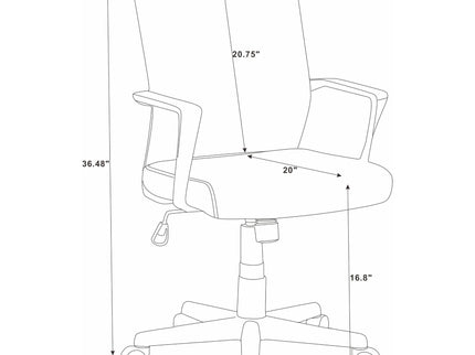 Ergonomic Height Adjustable Office Chair With Armrest - Black