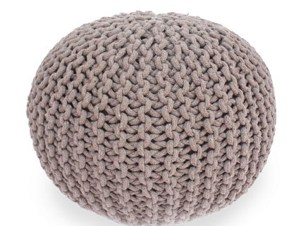 Moro - Knitted Round Pouf With Pumpkin Shape