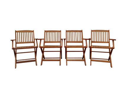 Foldable Patio Dining Set, Folding Chairs, Indoor And Outdoor Universal (Set of 4) - Teak