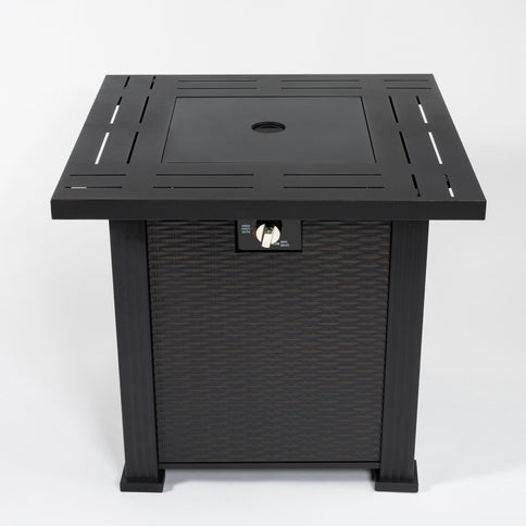 Square Fire Pit Table - Brown