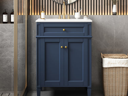 Modern Bathroom Vanity With Tip-Out Drawer And Soft-Close Hinges