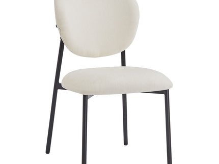 Modern Upholstered Dining Chairs With Metal Legs (Set of 2) - Beige