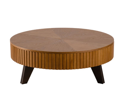 Round Retro Coffee With Solid Wood Legs