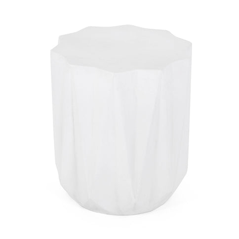 Outdoor Lightweight Concrete Side Table - Antique White
