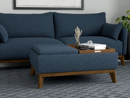Reversible Tray Ottoman - Blue