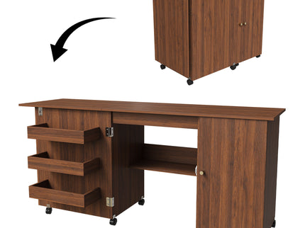 Foldable Sewing Table With Locking Casters