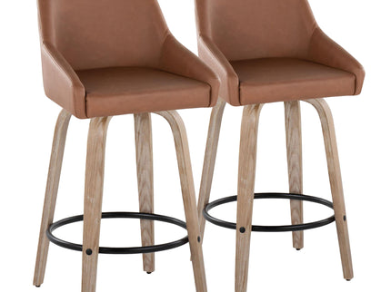 Hannah - Transitional Fixed Height Counter Stool With Swivel With Round Footrest (Set of 2)