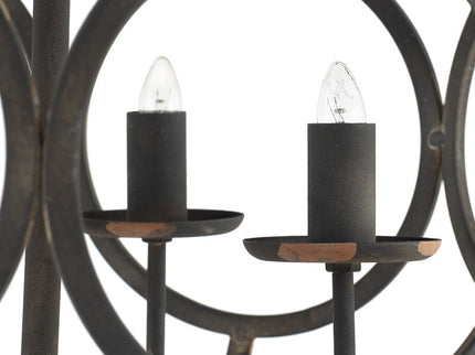 4 Light Metal Chandelier, Hanging Light Fixture With Adjustable Chain For Kitchen, Bulb Not Included - Black