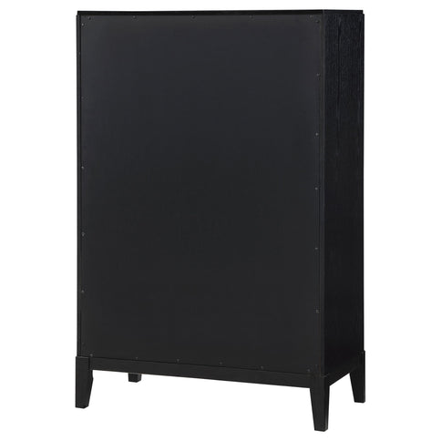 Mason - 5 Drawer Chest With Fluted Design - Black