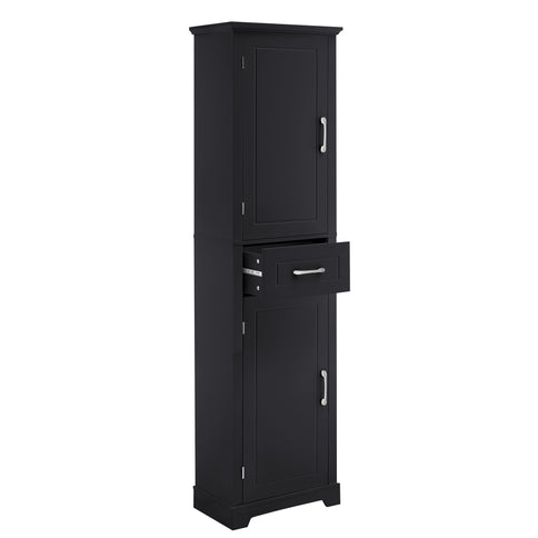 Tall Freestanding Bathroom Storage Cabinet With 2 Doors And Adjustable Shelves