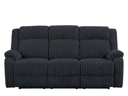 Motion Reclining Sofa With Seat And Adjustable Footrests For Living Room - Black