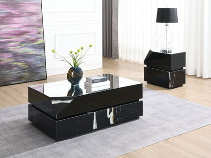Drisana - Mirrored End Table - Black