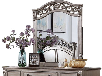 Dresser And Mirror - Antique Silver