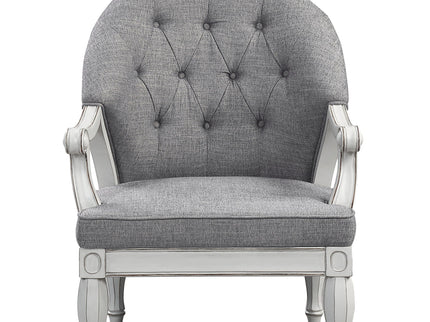 Florian - Antique Chair - Gray / White