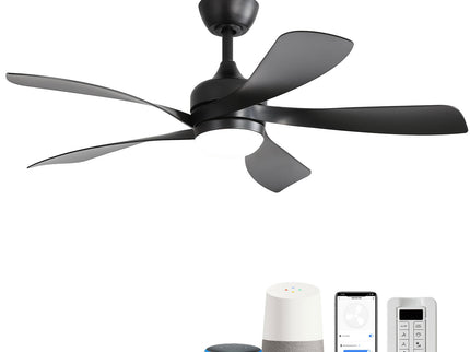 45" Ceiling Fan With DC Motor Smart App Control Quiet Reversible Operation Dimmable Lighting And Timer