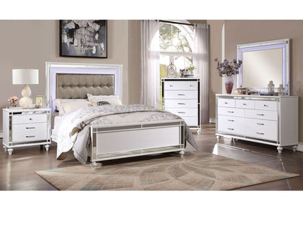 Contemporary Nightstand With Crocodile Textured Trim