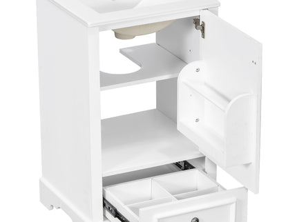 Bathroom Vanity With Sink, Soft Close Door, Adjustable U-Shaped Shelf